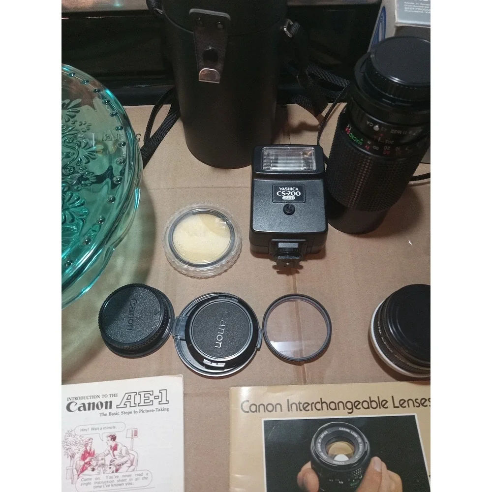 Canon AE-1 Camera + Vintage Lenses/Accessories Filter Flash Cannon Lens Fed Film
